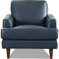 Fauteuil Cassis de Hydeline en cuir - bleu marine