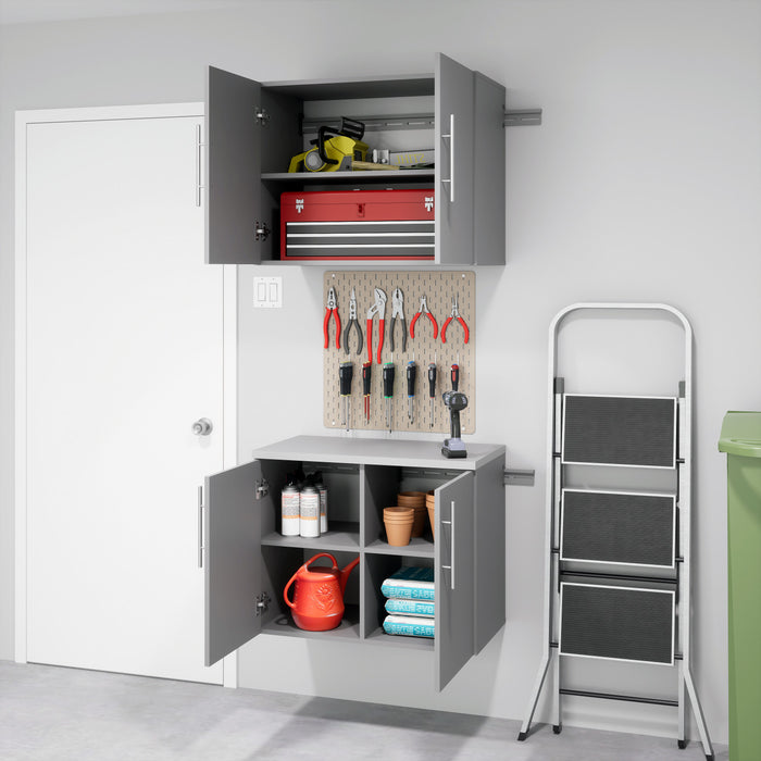 Armoire de plancher HangUps avec rangement - gris clair