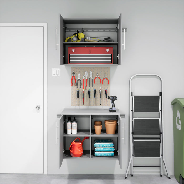 Armoire de plancher HangUps avec rangement - gris clair