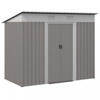 Outsunny Abri De Jardin Avec Portes Coulissantes Et Bouche D'aeration, Gris
