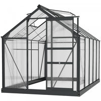Outsunny Serre, Serre De Plain-pied Transparente Avec Porte Coulissante
