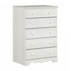 Commode verticale Summer Breeze à 5 tiroirs - pin blanc