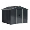 Outsunny Remise De Rangement Exterieure 8'x6' Avec Portes Coulissantes Gris