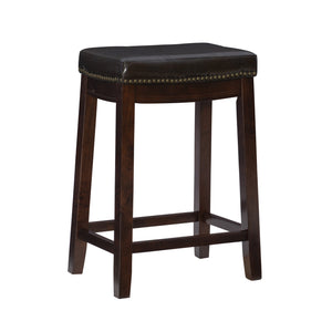Tabouret Claridge de hauteur comptoir en similicuir et sans dossier - brun