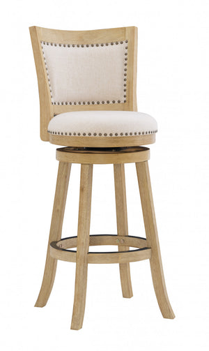 Tabouret bar Tift en tissu - bois de grève clair
