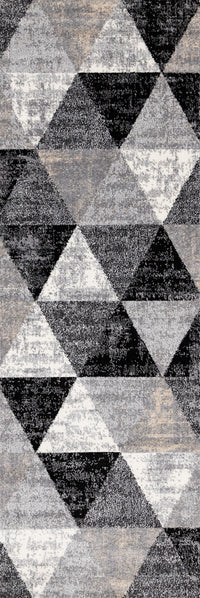 Carpette Covington à motifs de triangles vieillis - 2 pi 8 po x 7 pi 7 po