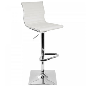 Tabouret bar pivotant réglable contemporain Masters en similicuir - blanc