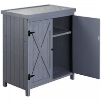 Outsunny Armoire De Rangement De Jardin Avec Toit En Metal Galvanise Deux Etageres Pour Les Outils D