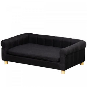 Pawhut Canape Moderne Pour Animal Domestique Lit Pour Chat Ou Grand Chien Avec Coussin De Siege Amovible Noir