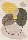 Carpette Marley verte, jaune et taupe à motif géométrique - 5 pi 3 po x 7 pi 7 po