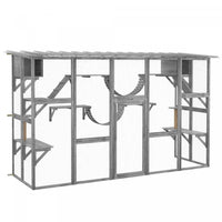 Pawhut Catio Grande Enceinte Exterieure Pour Chats Avec Condos Pour Chats, Plates-formes, Echelles,