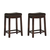 Tabouret Claridge de hauteur comptoir en similicuir brun et sans dossier - ensemble de 2