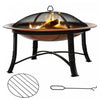 Outsunny Foyer Exterieur De 30 Po, Foyer Portable Avec Couvercle, Bronze