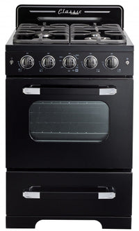  Cuisinière à gaz Classic Rétro par Unique de 24 po à convection - UGP-24CR B 