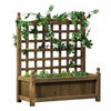 Outsunny Lit De Jardin Sureleve Avec Treillis Pour Vignes Grimpantes, Jardiniere En Bois Pour Jardin, Parterre De Fleurs Sur Pied, Presentoir Interieur Et Exterieur, 25,2