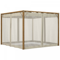 Outsunny 10 X 10 Ft Pergola Retractable Avec Parois Laterales En Filet