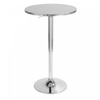 Table Bistro ronde réglable et contemporaine pour bar ou salle à manger - argentée