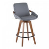 Tabouret moderne du milieu du 20e siècle Cosmo de hauteur comptoir en similicuir - noyer et gris