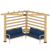 Outsunny Pergola D'angle 8.7' X 8.7' Avec Ensemble De Conversation Et Coussins, Pergola D'exterieur