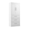 Garde-robe Pur de Bestar de 36 po (L) avec tiroirs - blanche