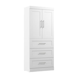 Garde-robe Pur de Bestar de 36 po (L) avec tiroirs - blanche