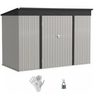 Outsunny Remise De Rangement En Acier 9' X 4' Avec Portes Verrouillables