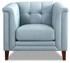 Fauteuil Bodie de Hydeline en cuir - bleu spa