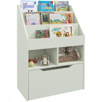 Homcom Bibliotheque Pour Enfants Multi-etageres Avec Tiroir De Rangement Pour Livres Pour Coin Lectu