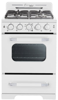  Cuisinière à gaz Classic Rétro par Unique de 24 po à convection - UGP-24CR W 