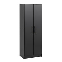 Armoire profonde de rangement Elite avec tablettes fixes et réglables - noire