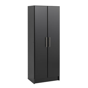 Armoire profonde de rangement Elite avec tablettes fixes et réglables - noire