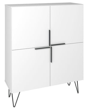 Petite armoire décorative Beekman de Manhattan Comfort avec 4 tablettes - blanche