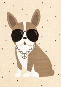Carpette Forte à motif de chien confiant pour enfants - 5 pi 3 po x 7 pi 5 po