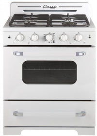  Cuisinière à gaz Classic Rétro par Unique de 30 po à convection - UGP-30CR W 