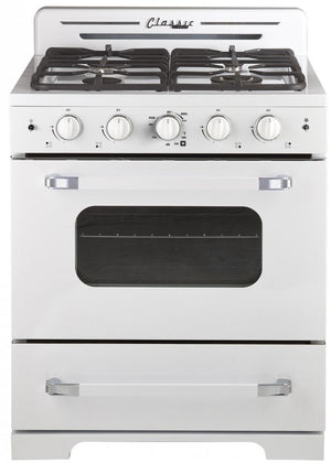 Cuisinière à gaz Classic Rétro par Unique de 30 po à convection - UGP-30CR W