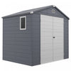 Outsunny Abri De Jardin 8'x6' Porte A Loquet Bouches D'aeration, Gris Fonce