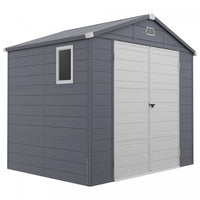 Outsunny Abri De Jardin 8'x6' Porte A Loquet Bouches D'aeration, Gris Fonce