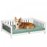 Pawhut Lit Sureleve Pour Chien, Sofa Sureleve En Bois Pour Animaux, Salon Portable Pour Chats Avec C