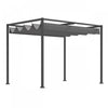 Outsunny 10x7 Pi Cadre En Metal Pergola Gazebo Avec Auvent Retractable Patio Exterieur Abri Soleil Jardin Raisin Tente Resistant A L'eau, Ombre De Jardin, Gris