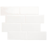 Dosseret Smart Tiles peler et coller 12 x 9, 4 feuilles - Metro Blanco