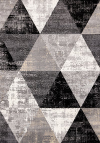 Carpette Covington à motifs de triangles vieillis - 6 pi 7 po x 9 pi 10 po