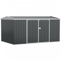 Outsunny Abri De Rangement Exterieur Avec Portes Verrouillables, Gris