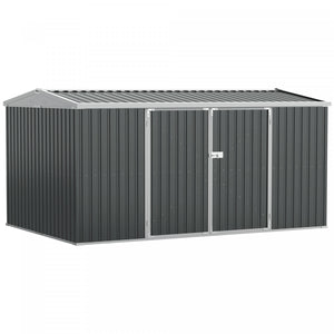 Outsunny Abri De Rangement Exterieur Avec Portes Verrouillables, Gris