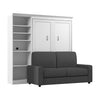 Lit double escamotable Versatile de Bestar avec sofa et organisateur de garde-robe (91 po [L]) - blanc