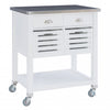 Chariot-bar de rangement Robbin en bois pour la cuisine - blanc