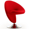 Fauteuil d’appoint pivotant Curl de Manhattan Comfort en chrome poli et en mélange de laine - rouge