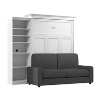 Grand lit escamotable Versatile de Bestar de 97 po (L) avec sofa et organisateur de garde-robe - blanc