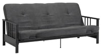 Futon Harlow de Room & Joy de format lit double avec accoudoirs en métal - noir et gris