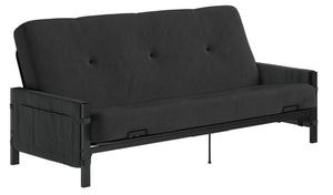 Futon de rangement Fairview de DHP avec matelas de futon à rembourrage en polyester à haute densité thermolié de 6 po - noir