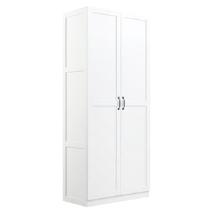 Armoire de rangement autoportante moderne Hopkins de Manhattan Comfort avec 7 tablettes - grise